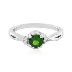 Zilveren ring met een Russische diopsied