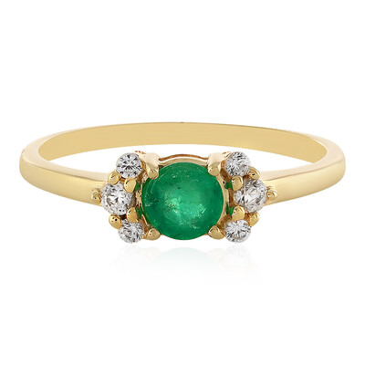 Gouden ring met een Zambia-smaragd