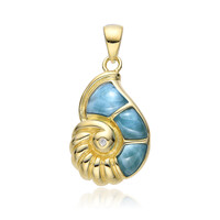 Zilveren hanger met een larimar