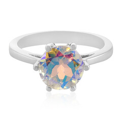 Zilveren ring met een regenboog-topaas