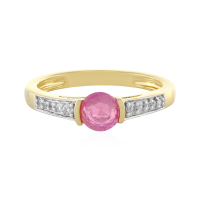 Zilveren ring met een Madagaskar Roze Saffier