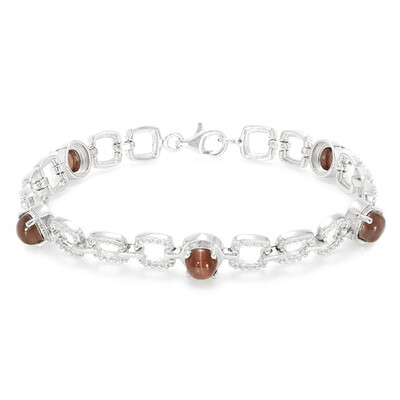 Zilveren armband met kattenoog-scapolietstenen