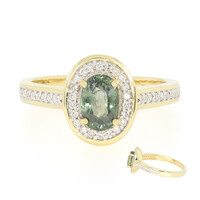 Gouden ring met een Onverhitte saffier (AMAYANI)