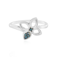 Zilveren ring met een blauwe SI1 diamant