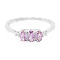 Zilveren ring met Onverhitte Purper Saffieren