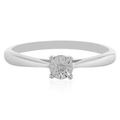 Zilveren ring met een I2 (H) Diamant