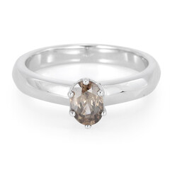 Zilveren ring met een kaneel zirkoon