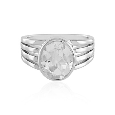 Zilveren ring met een witte topaas