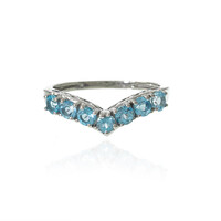 Zilveren ring met Zwitsers-blauwe topaasstenen