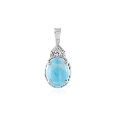 Zilveren hanger met een larimar