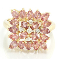 Gouden ring met Onverhitte Padparadscha Saffieren (AMAYANI)