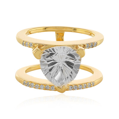 Zilveren ring met een witte kwarts