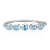 Zilveren armband met hemel-blauwe topaasstenen