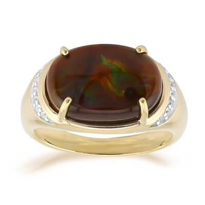 Gouden ring met een vuur agaat
