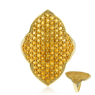 Zilveren ring met citrienstenen