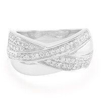 Zilveren ring met witte saffieren