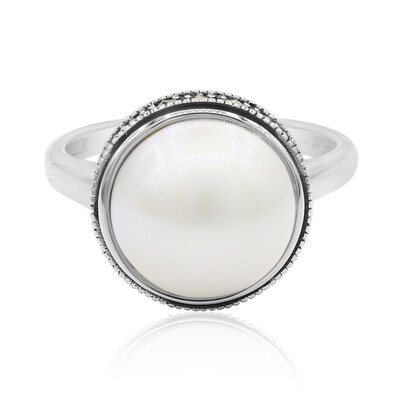 Zilveren ring met een Mabe parel (TPC)