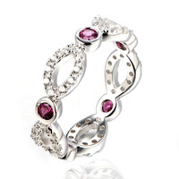 Zilveren ring met rhodolieten