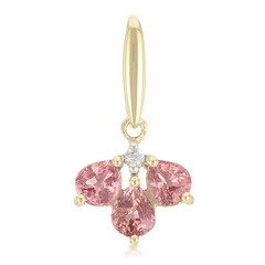 Zilveren hanger met Padparadscha saffieren