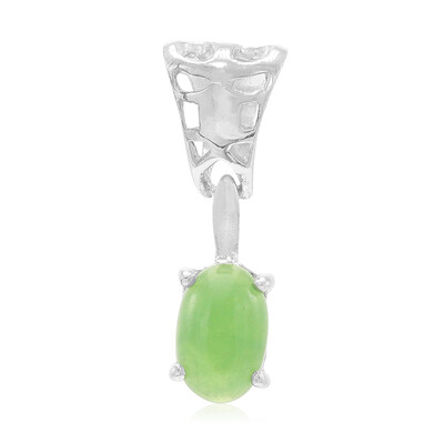 Zilveren hanger met een keizerlijk chrysopraas