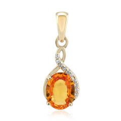 Gouden hanger met een Ban Ka Cha oranje Saffier