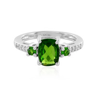 Zilveren ring met een Russische diopsied