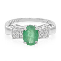 Zilveren ring met een Bahia-smaragd