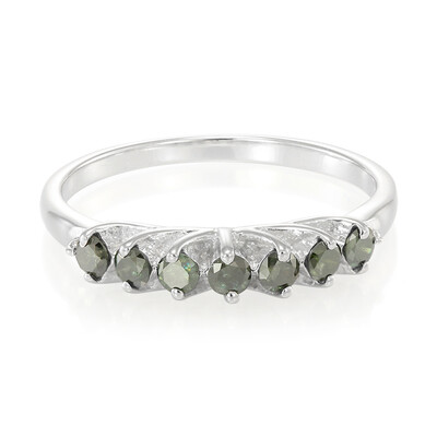 Zilveren herenring met Fancy diamanten