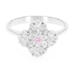 Zilveren ring met een Ceylon roze saffier