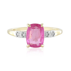 Gouden ring met een Madagaskar Roze Saffier