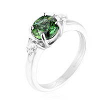 Zilveren ring met een Chroom apatiet