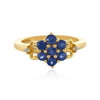 Zilveren ring met blauwe saffieren