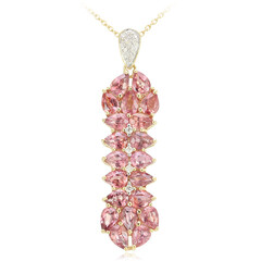 Gouden halsketting met Onverhitte Padparadscha Saffieren (AMAYANI)