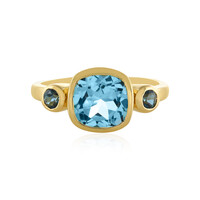 Zilveren ring met een hemel-blauwe topaas