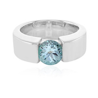Zilveren ring met een hemel-blauwe topaas