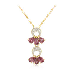 Gouden halsketting met Onverhitte Padparadscha Saffieren (AMAYANI)