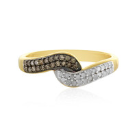 Zilveren ring met I4 Bruine Diamanten