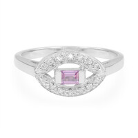 Zilveren ring met een roze saffier