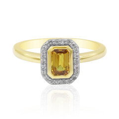 Gouden ring met een Ban Ka Cha oranje Saffier