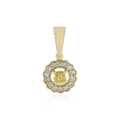 Gouden hanger met een I1 Gele DIamant