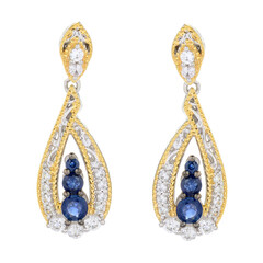 Zilveren oorbellen met blauwe saffieren (Gems en Vogue)