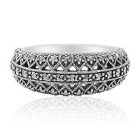 Zilveren ring met marcasieten