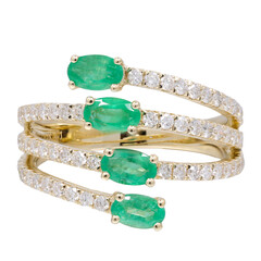 Gouden ring met AAA Zambia smaragden (CIRARI)