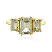 Zilveren ring met een groene amethist