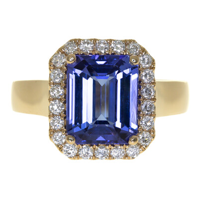 Gouden ring met een AAA tanzaniet (CIRARI)
