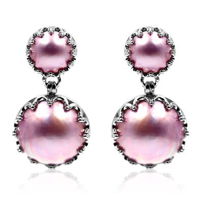 Zilveren oorbellen met Mabe parels (Dallas Prince Designs)