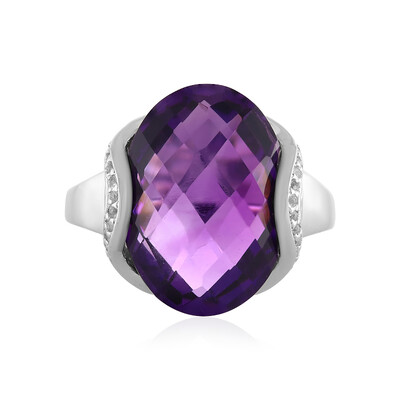 Zilveren ring met een Zambia-amethist