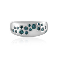 Zilveren ring met I3 Champagne Diamanten