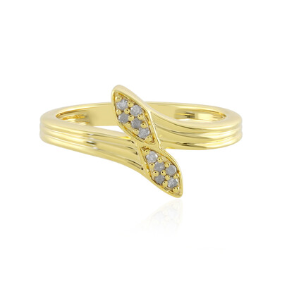 Zilveren ring met I4 (J) Diamanten