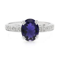 Zilveren ring met een Ceylon ioliet